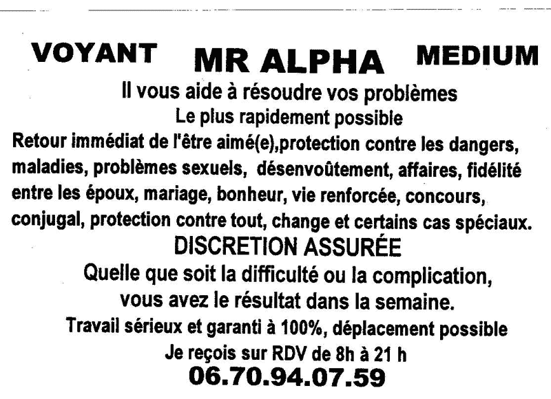 Monsieur ALPHA, (indtermin)