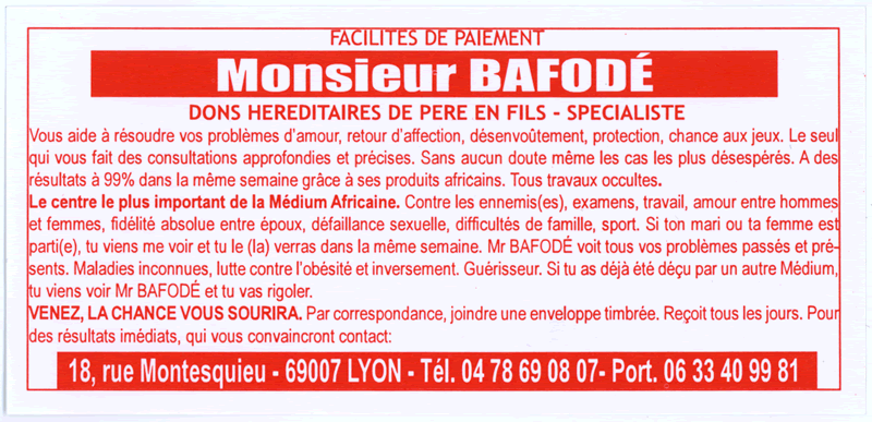 Monsieur BAFOD, Lyon