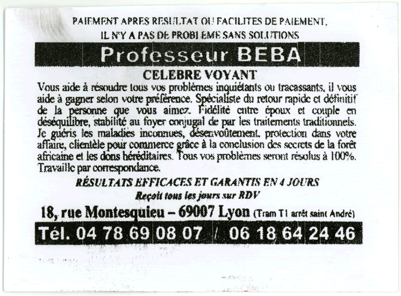 Professeur BEBA, Lyon