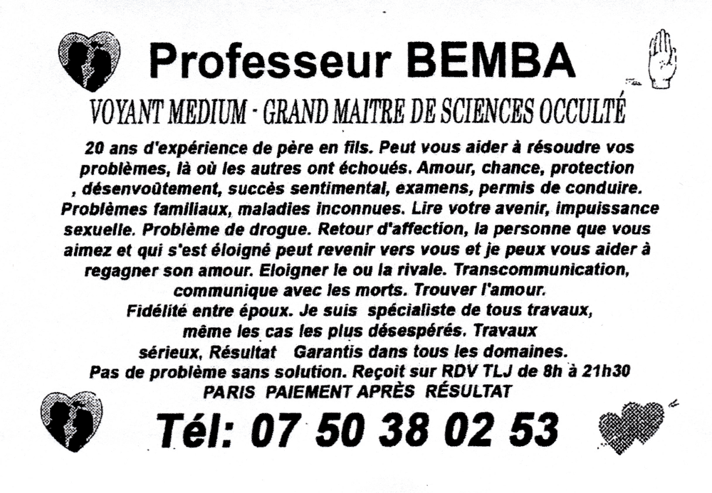 Professeur BEMBA, Paris