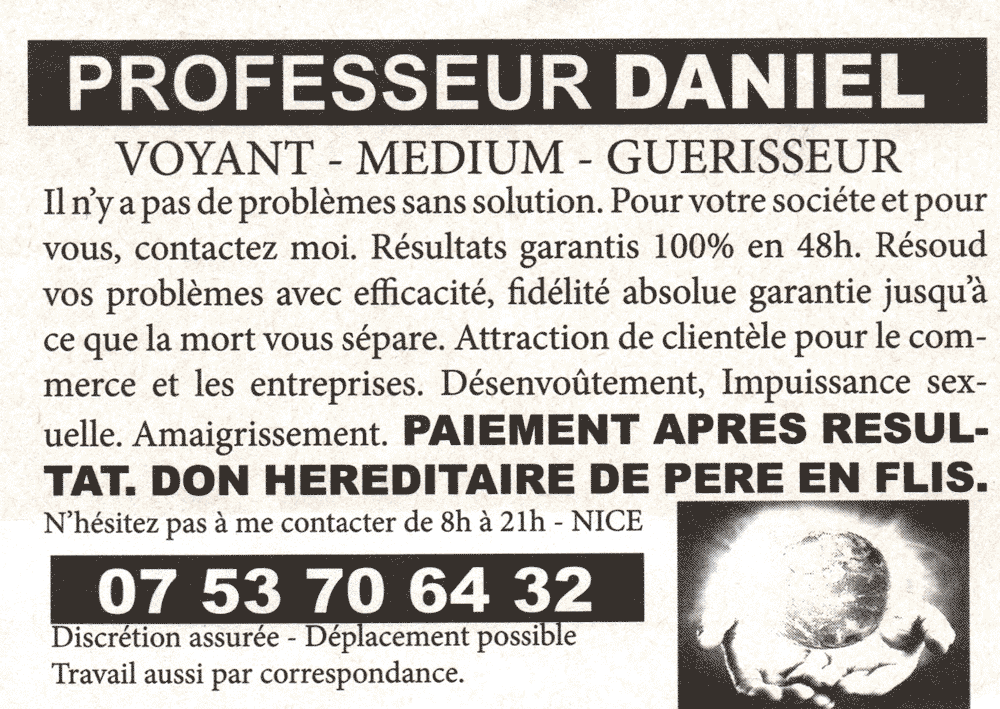 Professeur DANIEL, Alpes-Maritimes