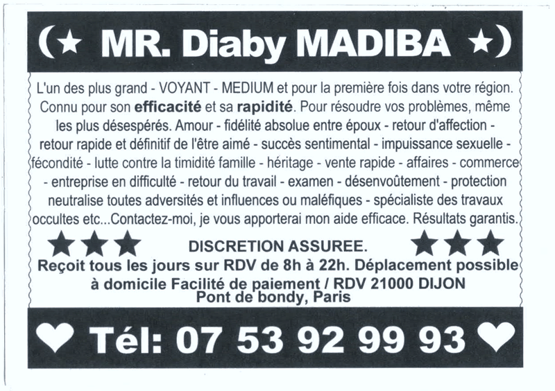Cliquez pour voir la fiche dtaille de Diaby MADIBA