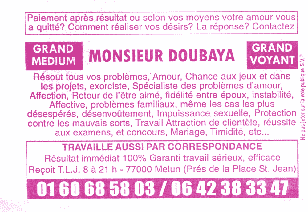 Monsieur DOUBAYA, Seine-et-Marne