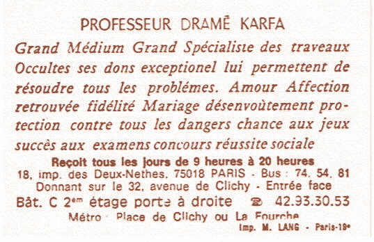 Professeur DRAM KARFA, Paris