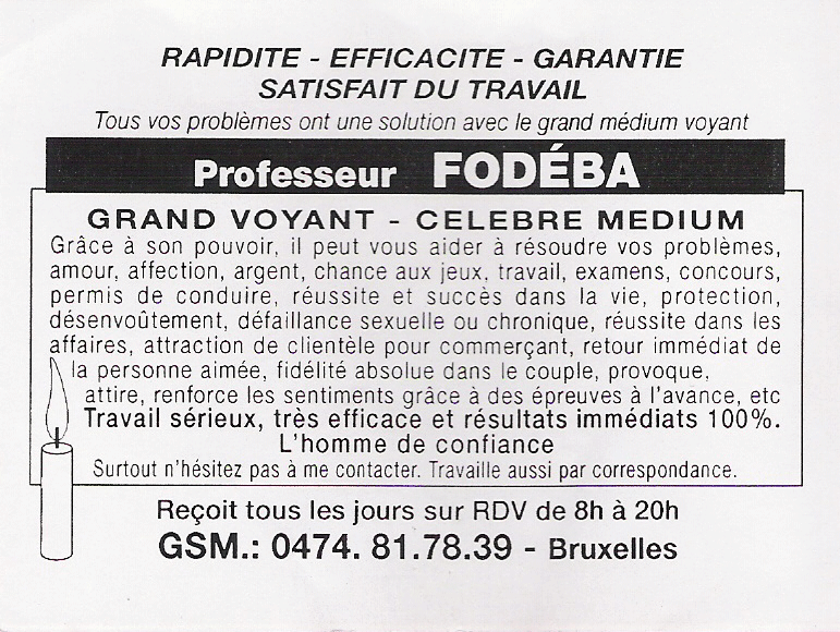 Professeur FODBA, Belgique