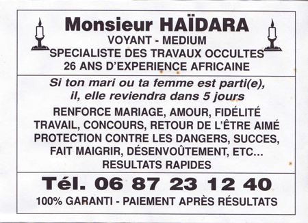 Monsieur HADARA, Var