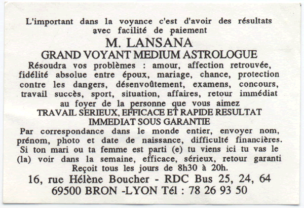Monsieur LANSANA, Lyon