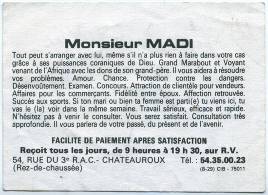 Monsieur MADI, Chteauroux