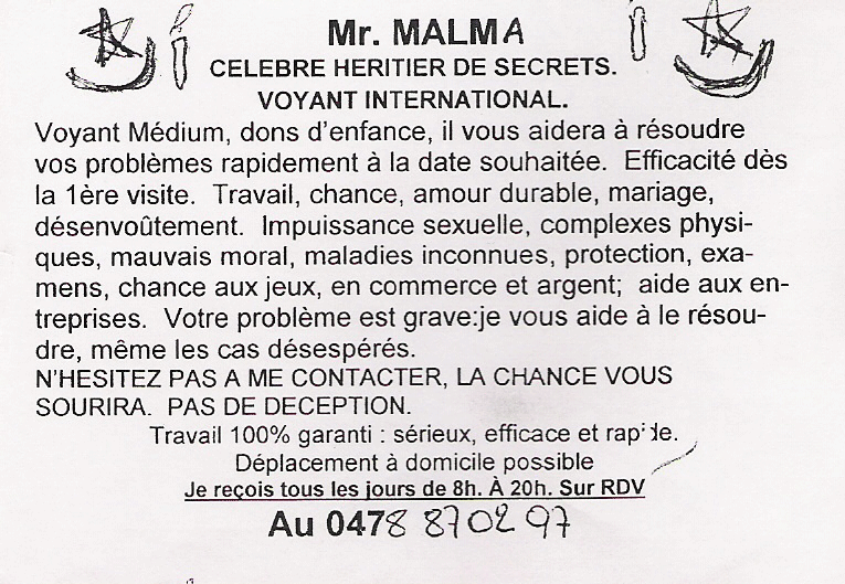 Monsieur MALMA, Belgique