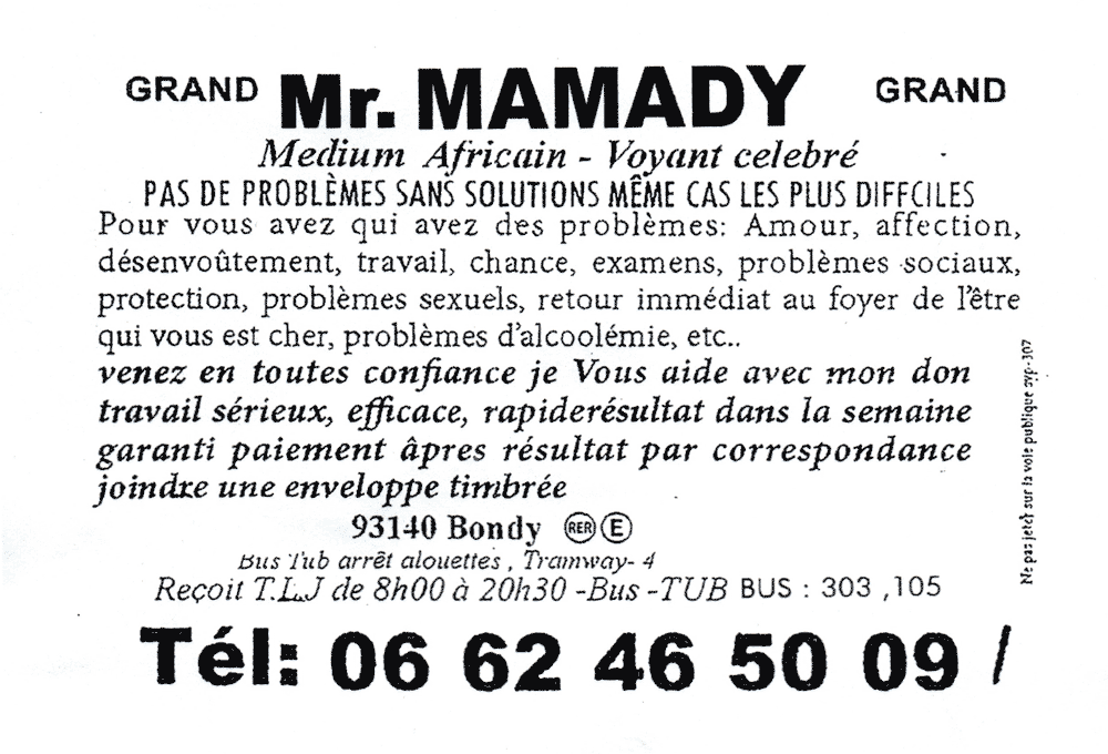 Monsieur MAMADY, Seine St Denis