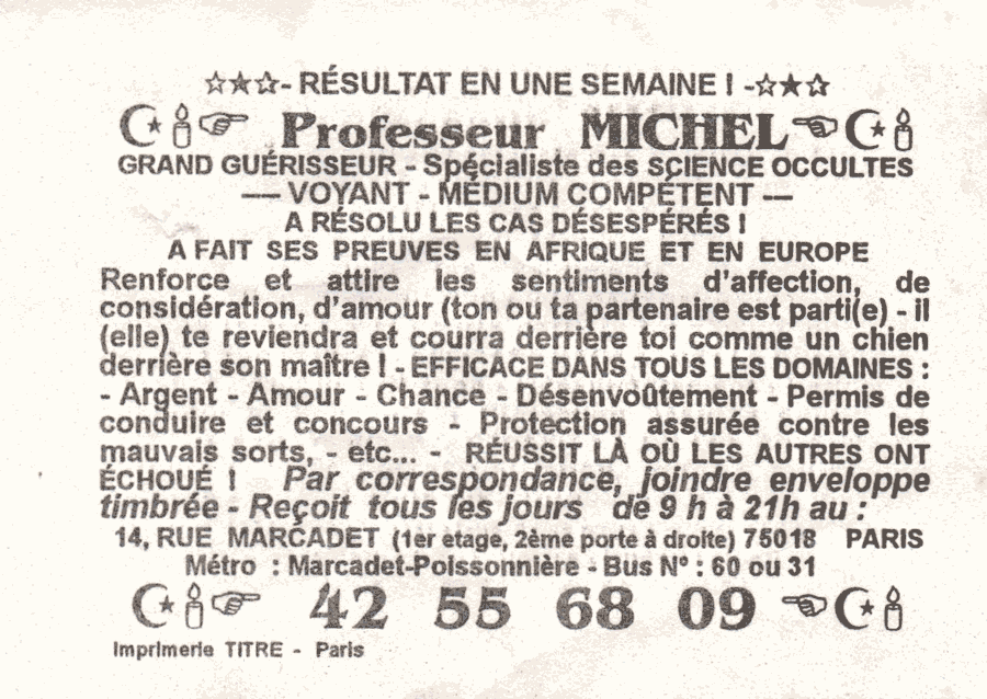 Professeur MICHEL, Paris