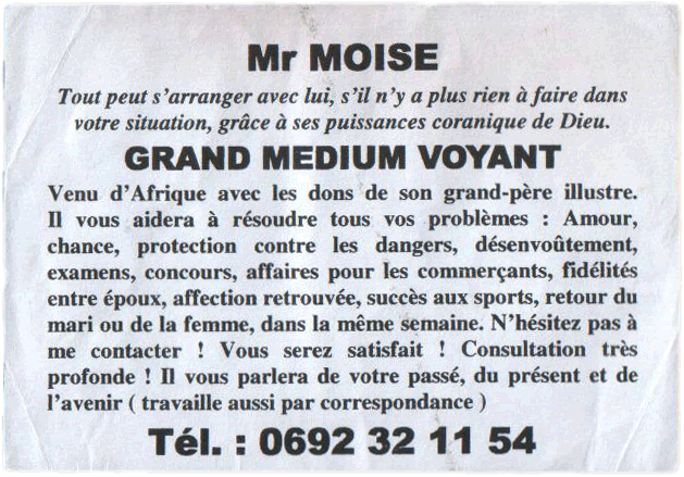 Monsieur MOISE, Runion
