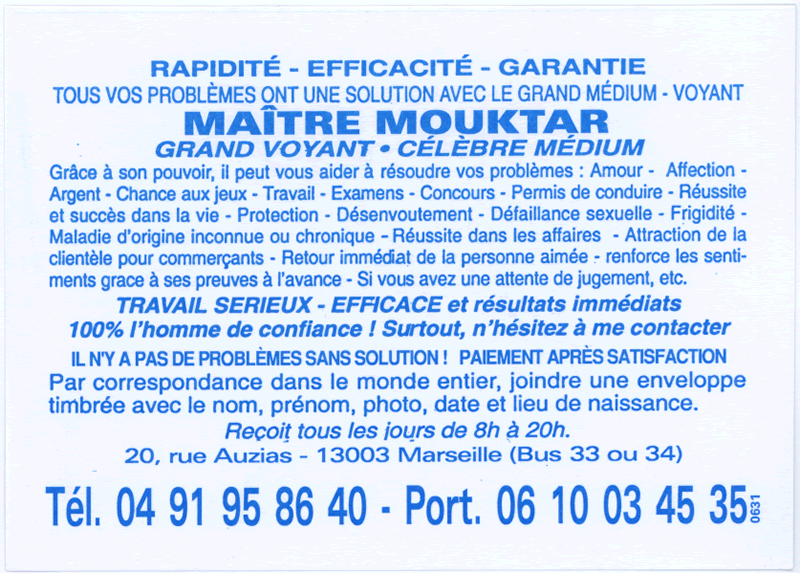 Matre MOUKTAR, Marseille