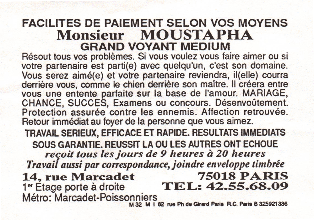 Monsieur MOUSTAPHA, Paris