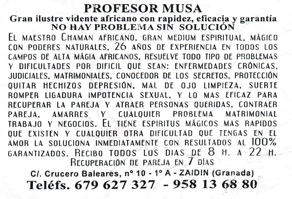 Professeur MUSA, Espagne
