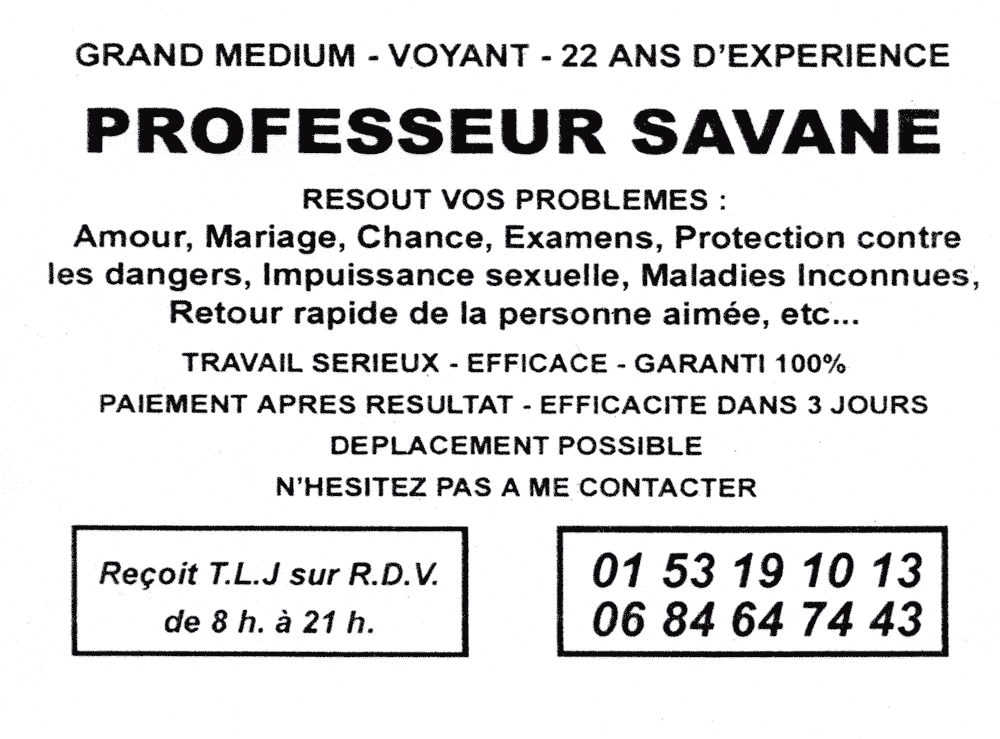Professeur SAVANE, (indtermin)