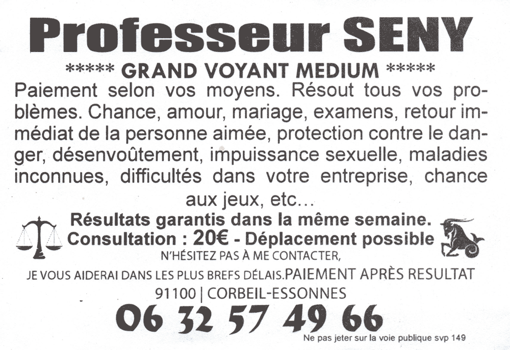 Professeur SENY, Essonne