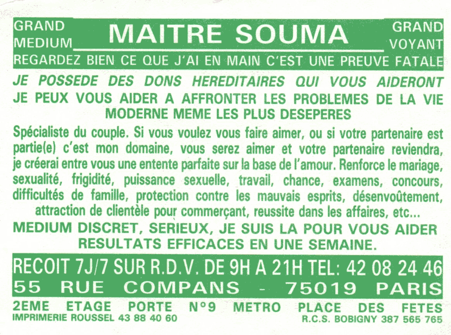 Matre SOUMA, Paris