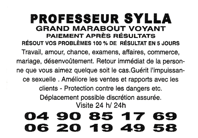 Professeur SYLLA, Avignon