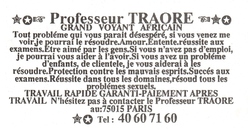 Professeur TRAORE, Paris