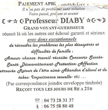 Professeur DIABY, Clermont-Ferrand