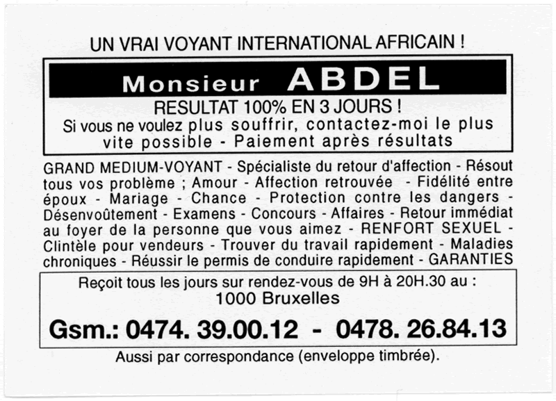 Monsieur ABDEL, Belgique