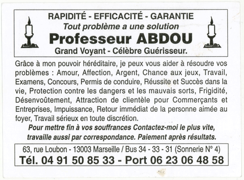 Professeur ABDOU, Marseille