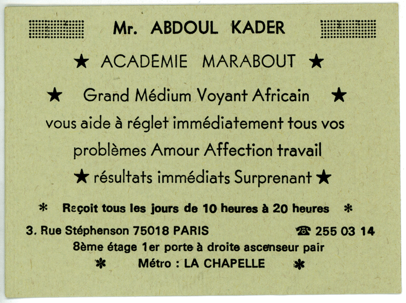 Monsieur ABDOUL KADER, Paris
