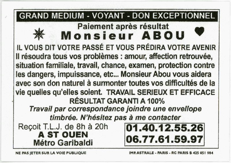 Monsieur ABOU, Seine St Denis