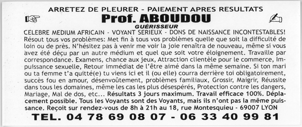 Cliquez pour voir la fiche détaillée de ABOUDOU