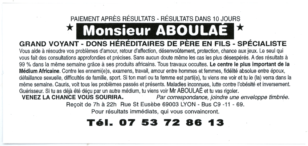 Monsieur ABOULAÉ, Lyon