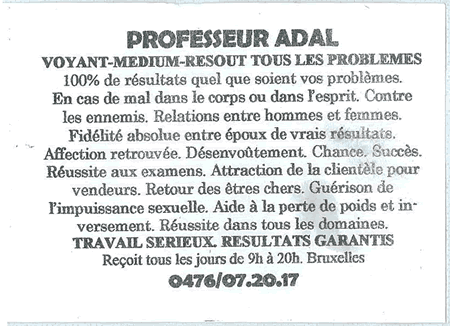 Professeur ADAL, Belgique