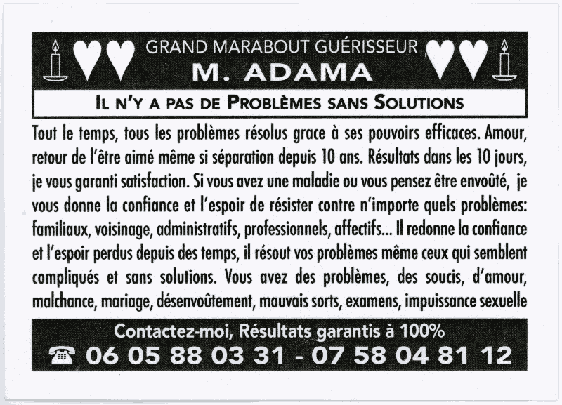 Monsieur ADAMA, (indéterminé)