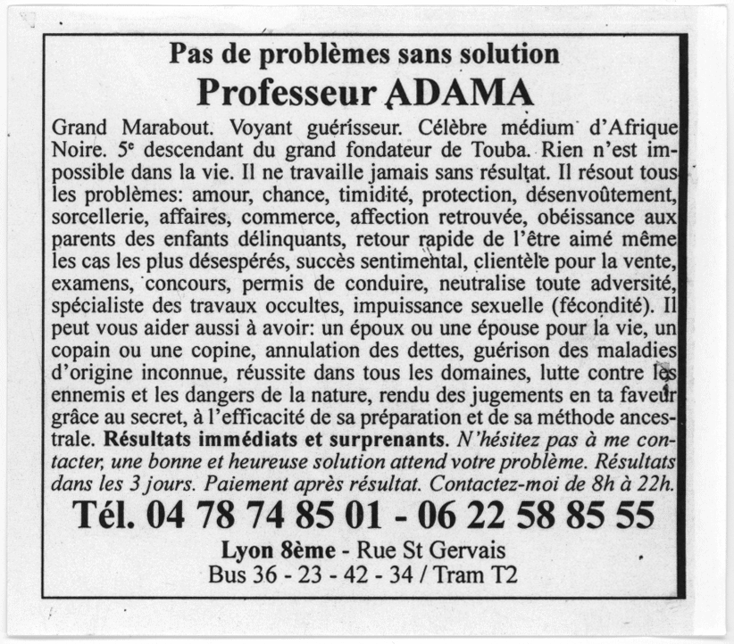 Professeur ADAMA, Lyon