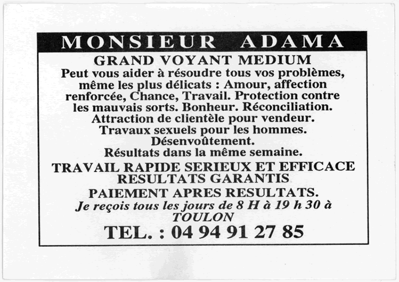Monsieur ADAMA, Var