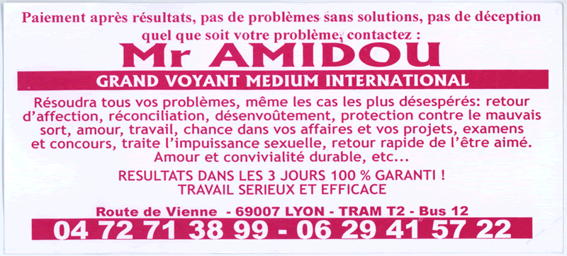 Monsieur AMIDOU, Lyon