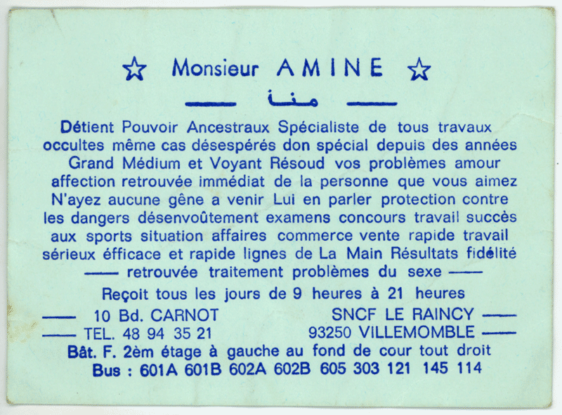 Monsieur AMINE, Seine St Denis