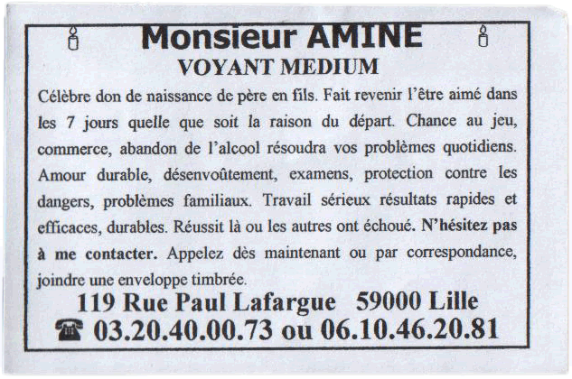 Monsieur AMINE, Nord