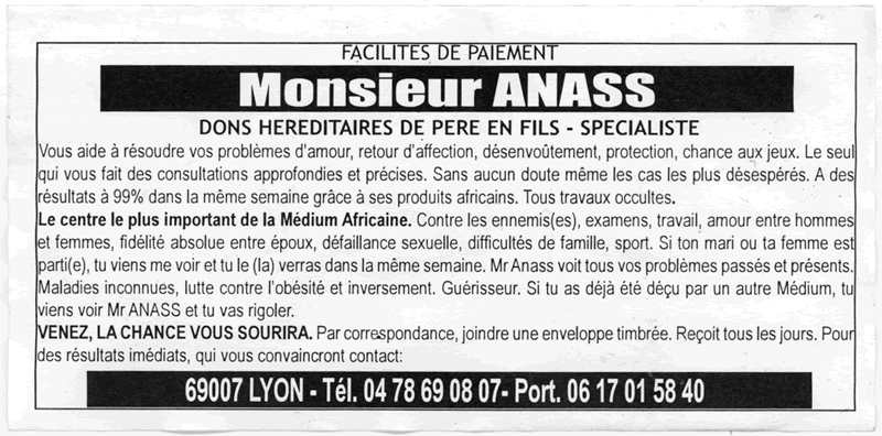 Monsieur ANASS, Lyon