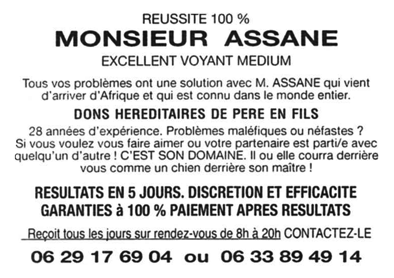 Monsieur ASSANE, (indéterminé)