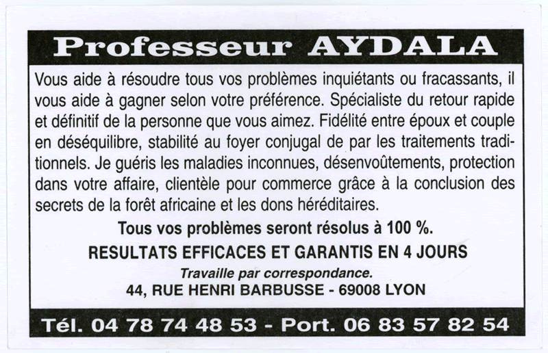 Professeur AYDALA, Lyon
