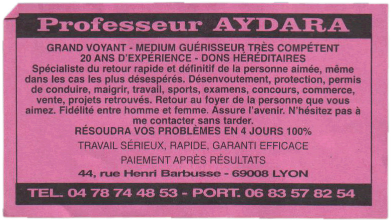 Professeur AYDARA, Lyon
