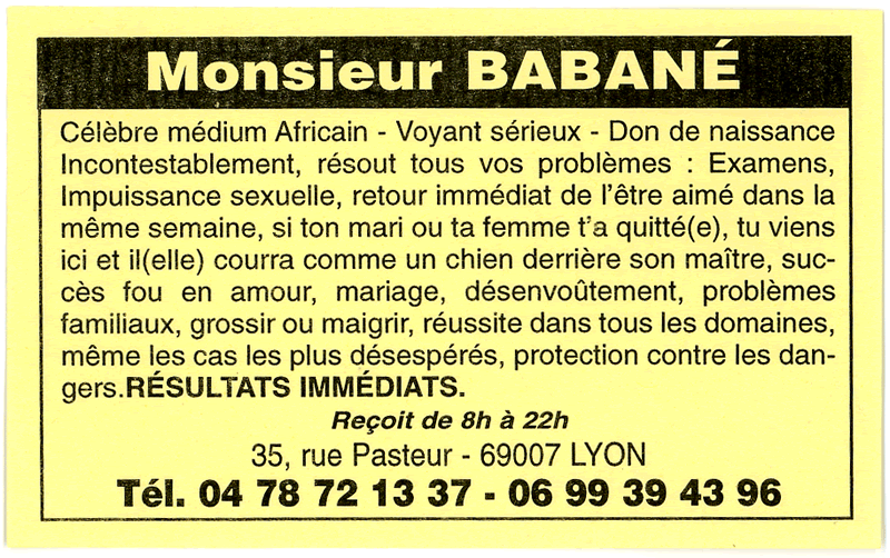 Monsieur BABANÉ, Lyon