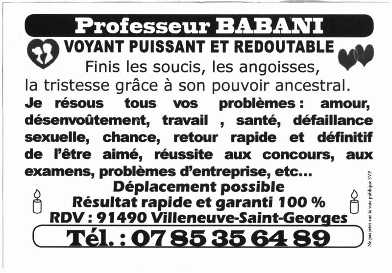Professeur BABANI, Essonne