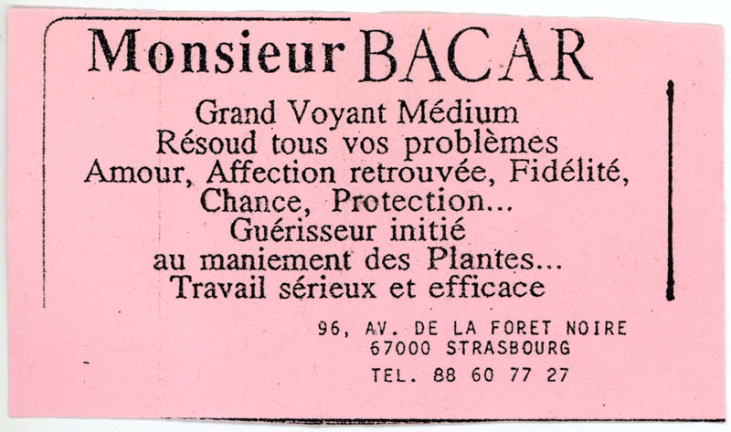 Monsieur BACAR, Strasbourg