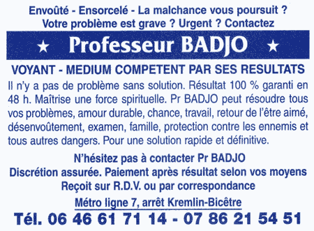 Professeur BADJO, Paris