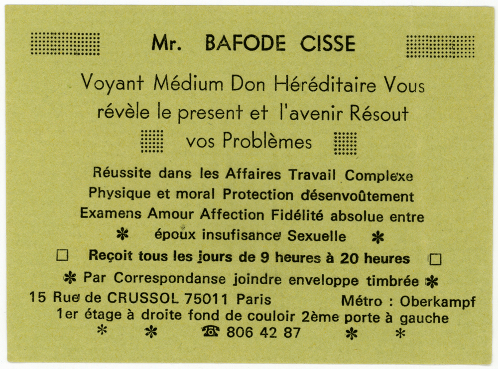 Monsieur BAFODE CISSE, Paris