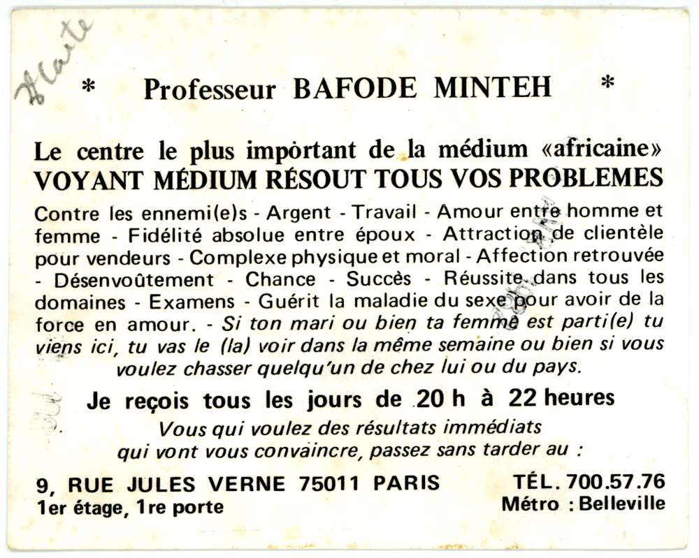 Professeur BAFODE MINTEH, Paris