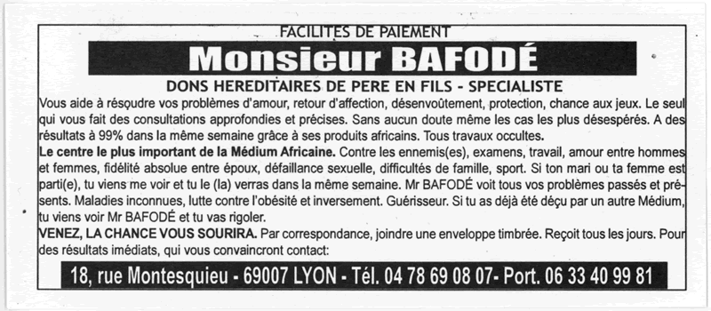 Monsieur BAFODÉ, Lyon