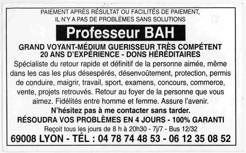 Professeur BAH, Lyon